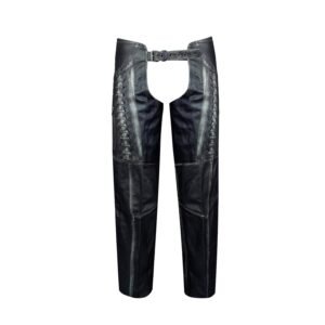 Leather Motorcycle Chaps - Women's - Premium - Lacing and Grommets - C1440-11-DL