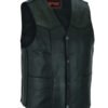 Leather Motorcycle Vest - Men's - Gun Pockets - Up To 9XL - DS110-DS