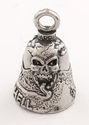 Highway To Hell - Skull - Pewter - Motorcycle Guardian Bell® - Made In USA - SKU GB-HIGHWAY-TO-H-DS