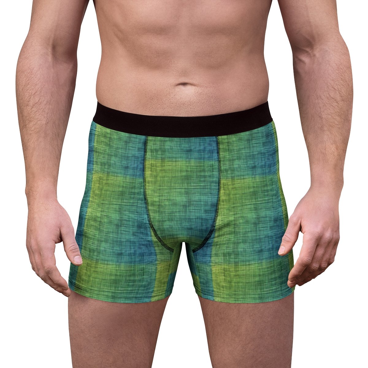 Burlap Texture - Blue to Green Gradient - Men's Boxer Briefs (AOP)