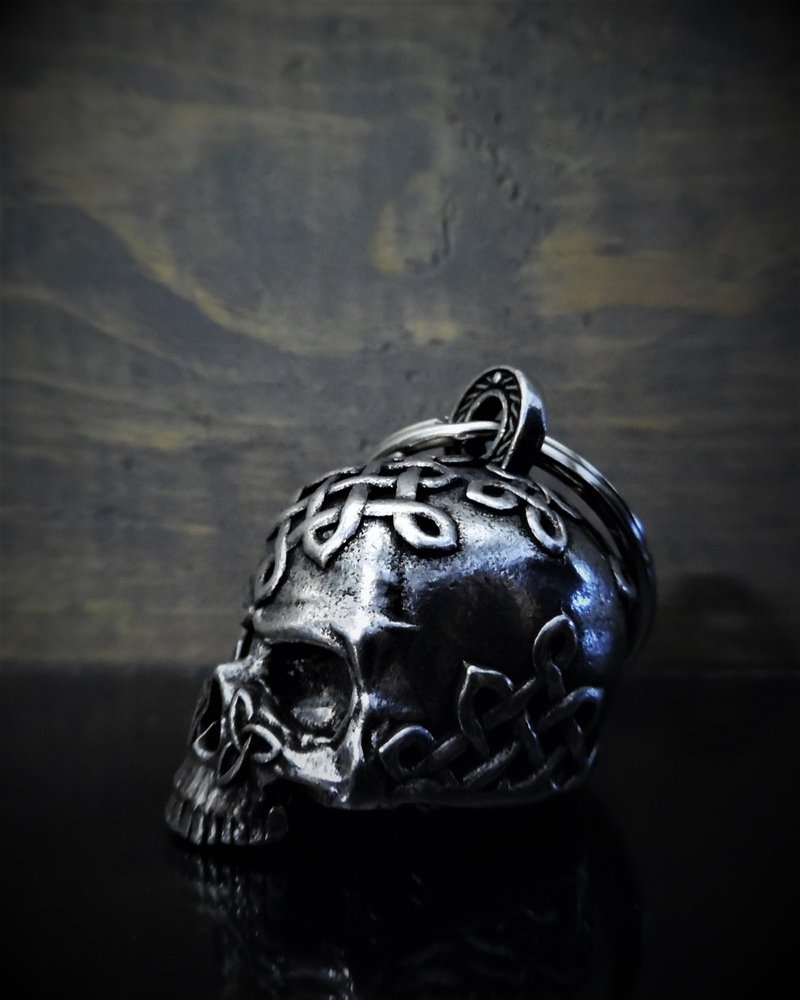 Celtic Skull - Pewter - Motorcycle Spirit Bell - Made In USA - SKU BB70-DS