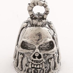 Bones - Skull - Pewter - Motorcycle Guardian Bell - Made In USA - SKU GB-BONES-DS