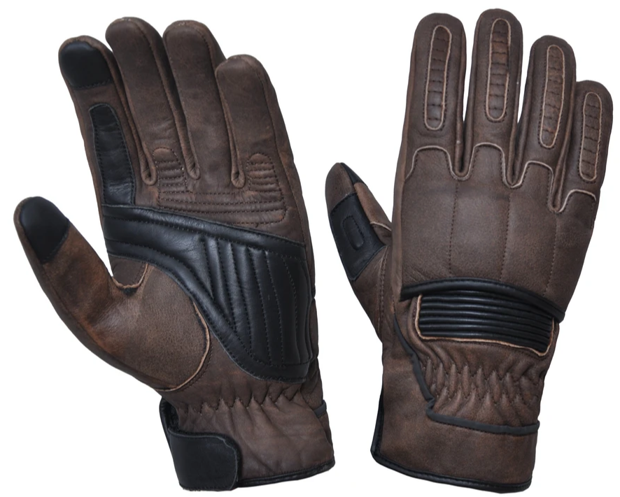 Leather Gloves - Men's - Full Finger - Brown Reinforced - 8169-BR-UN