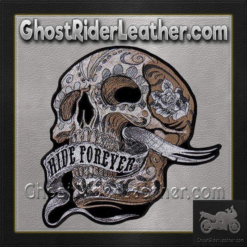 Skull With Ride Forever Banner Vest Patch - SKU GRL-PPA8283-HI