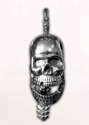 Skull Crush - Pewter - Motorcycle Guardian Bell® - Made In USA - SKU GB-SKULL-CRUSH-DS