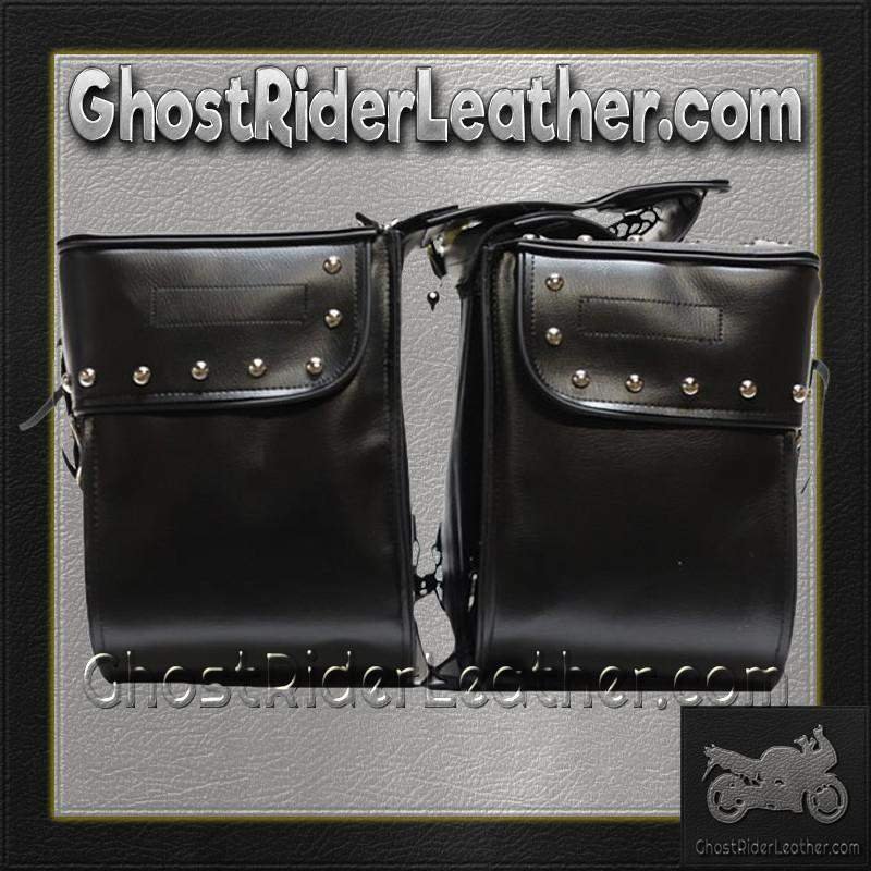 Saddlebags - PVC - Large - Conchos - Studs - Motorcycle Luggage - SD4000-PV-DL