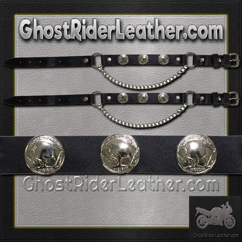 Pair of Biker Boot Chains - Buffalo Nickel - Motorcycle - BC2-DL