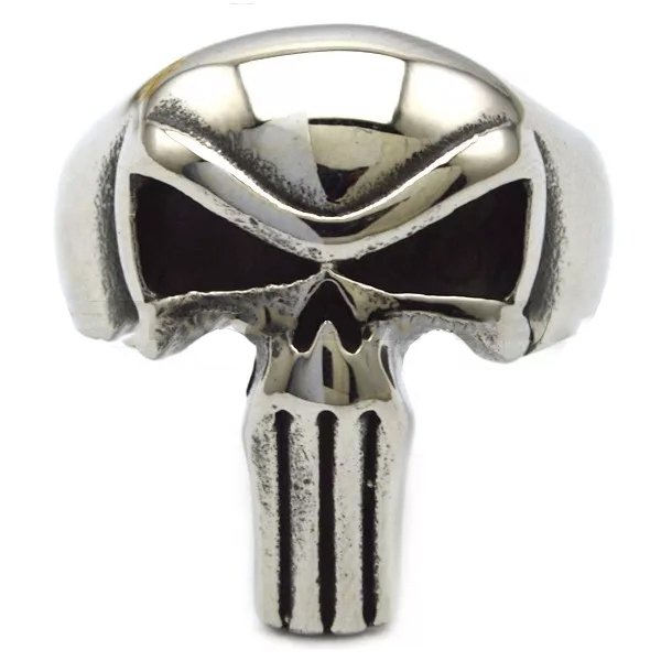 Punisher Skull Biker Ring - Stainless Steel - Biker Jewelry - Biker Ring - R3003-DS