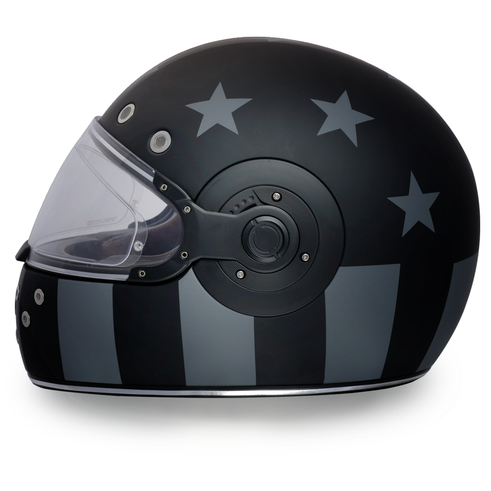 DOT Motorcycle Helmet - Retro Captain America - Stealth - Full Face - R6-CAS-DH