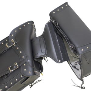 Saddlebags - PVC - Studs - Gun Pockets - Zip Off - SD4090-PV-DL