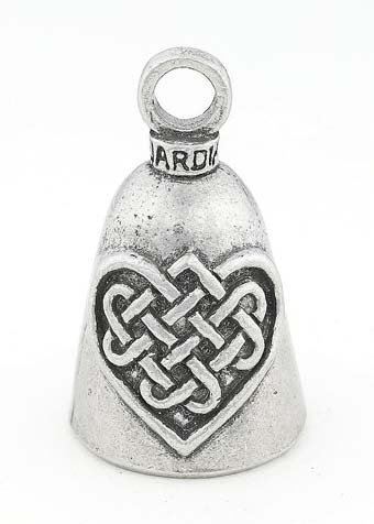 Celtic Heart - Pewter - Motorcycle Guardian Bell - Made In USA - SKU GB-CELTIC-HEART-DS