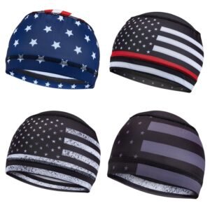 Set of Four Skull Caps - American Flag Variations - Biker Durag - PHH1-SET-DL