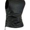 Leather Vest - Women's - Longer Body - Side Laces - Gun Pockets - DS266-DS