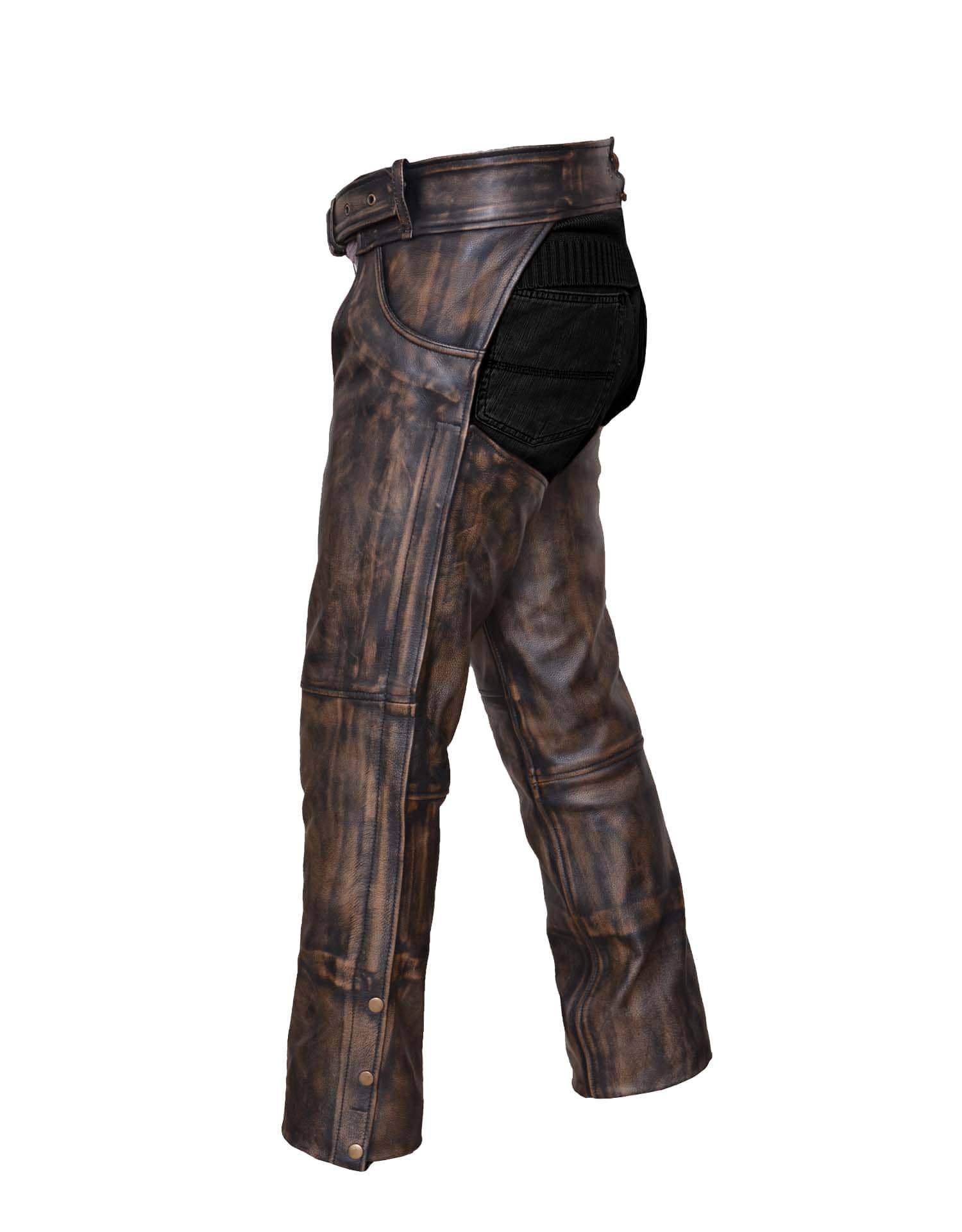 Leather Chaps - Unisex - Nevada Brown - Motorcycle - 720-ABR-UN.