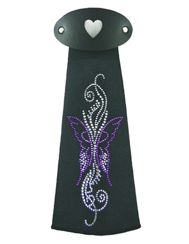 Pony Tail Holder - Spandex Hair Tube - Purple Butterfly - J759IJ2-DS