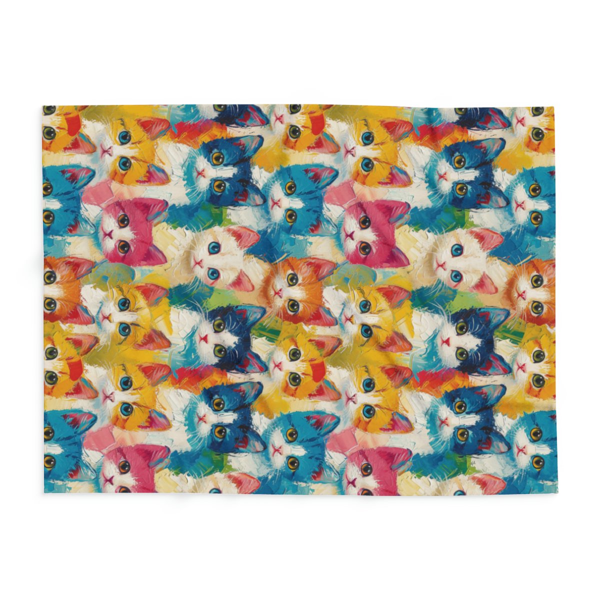 Oil Painting Kittens - 3 Different Sizes - Multi Colors - Arctic Fleece Blanket
