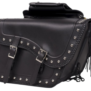 Slanted PVC Motorcycle Saddlebags with Studs - Motorcycle Luggage - SKU SD4054PV-DL