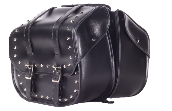 Saddlebags - PVC - Studs - Motorcycle Luggage - SD4080-PV-DL