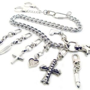 Clip On - Skull Iron Cross - Add To Your Wallet Chain and More - K-SKICP-DS