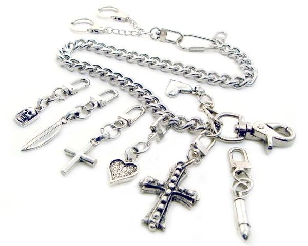 Clip On - Skull Iron Cross - Add To Your Wallet Chain and More - K-SKICP-DS
