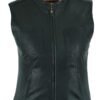 Leather Vest - Women's - Concealed Gun Pockets - Racer Collar - LV8528-07-DL