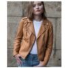 Leather Motorcycle Jacket - Women's - Sangria or Autumn - Harper - WBL1393-WB