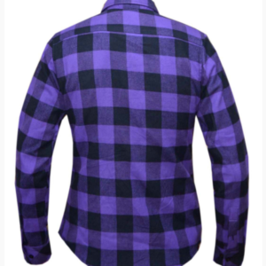 Flannel Motorcycle Shirt - Women's - Purple and Black - Up To Size 5XL - TW255-17-UN