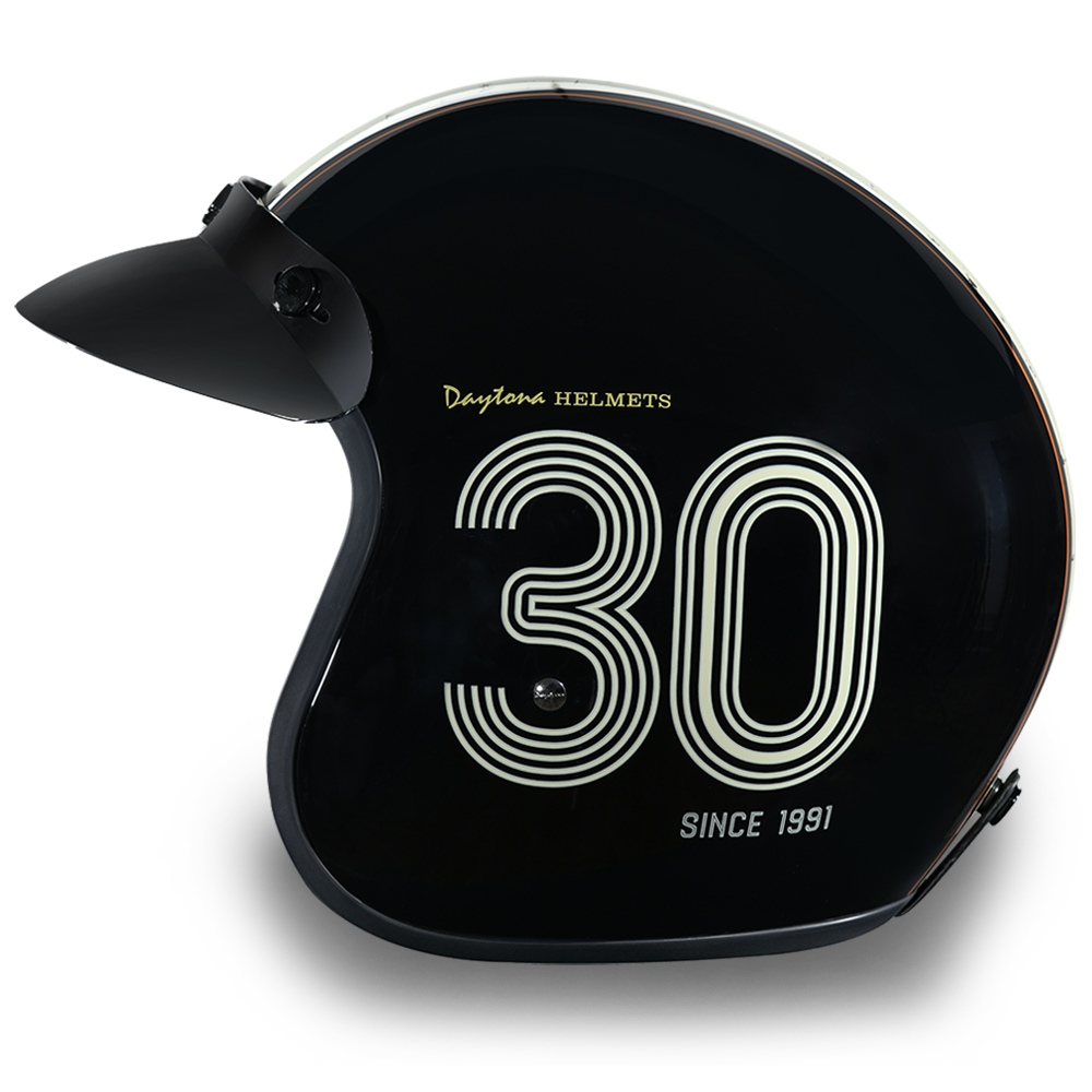 DOT Motorcycle Helmet - 30th Anniversary - Open Face - Daytona - DC6-DAY-DH