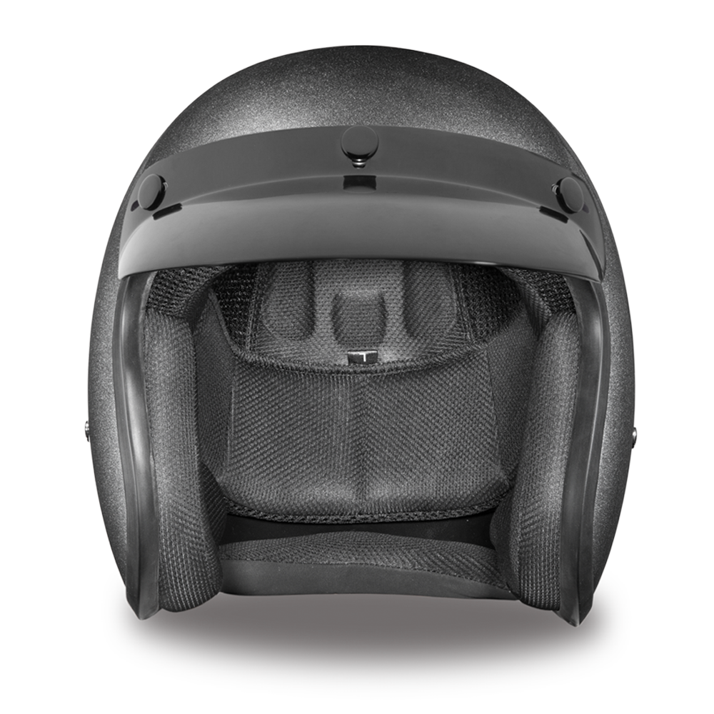 DOT Motorcycle Helmet - Gun Metal Metallic - Open Face - 3/4 - DC1-GM-DH