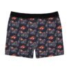 Motorcycle and Flames - Red White on Black - Men's Boxer Briefs (AOP)