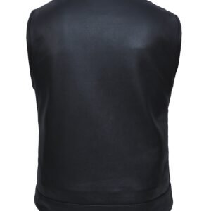 Leather Motorcycle Vest - Men's - SOA Club - Up To Size 8XL - 6655-NK-UN