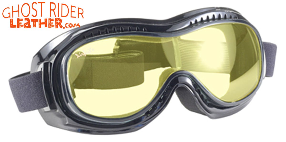 Goggles - Fit Over Eyeglasses - Yellow Lens - Motorcycle Eyewear - 9312-YELLOW-DS