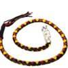 Get Back Whip - Black Yellow and Red Leather - 50" Long - Motorcycle Accessories - GBW19-11L-DL