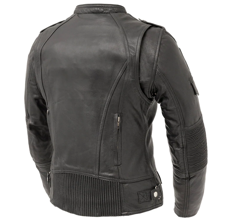 Leather Motorcycle Jacket - Women's - Black - Tantrum - FIL196SDMZ-FM