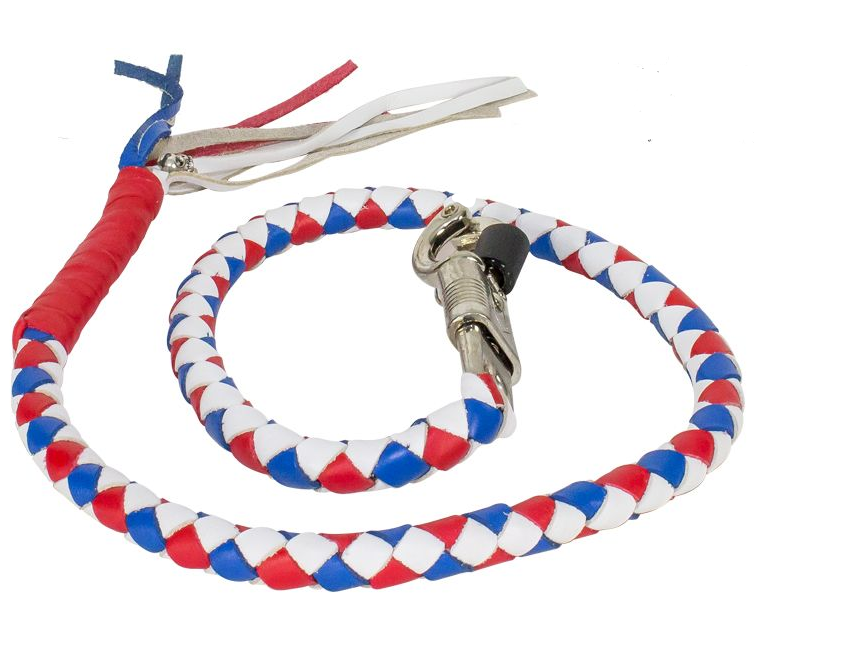 Get Back Whip - Red White and Blue Leather - GBW11-DL