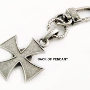 Clip On - Skull Iron Cross - Add To Your Wallet Chain and More - K-SKICP-DS