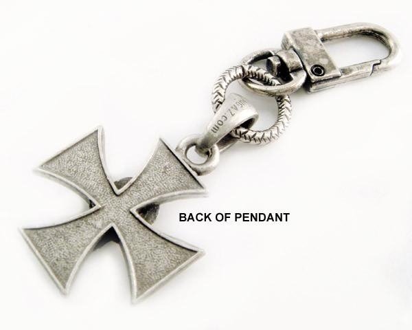 Clip On - Skull Iron Cross - Add To Your Wallet Chain and More - K-SKICP-DS