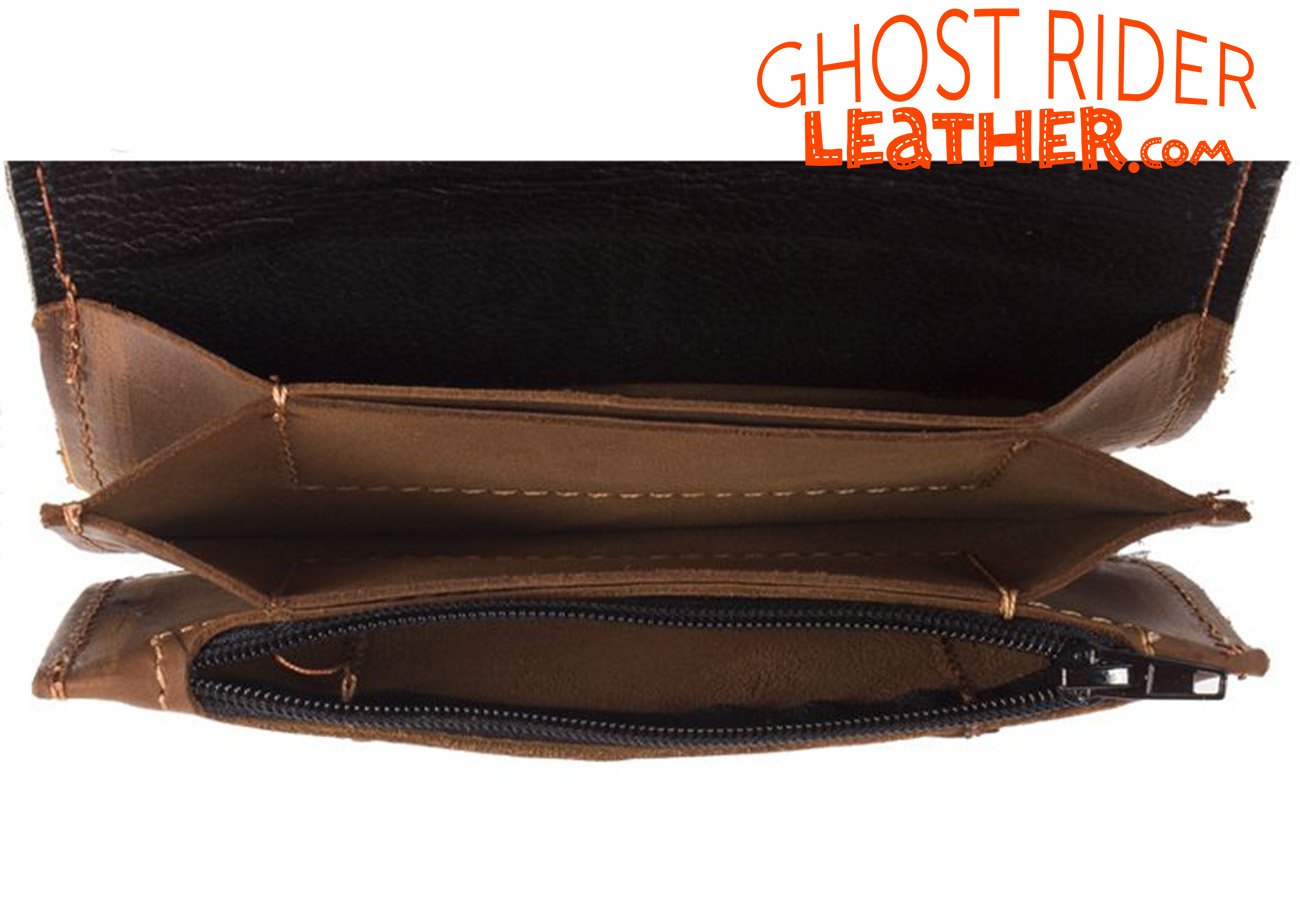 Leather Chain Wallet - Heavy Duty - Brown - AC51-11-BRN3-DL