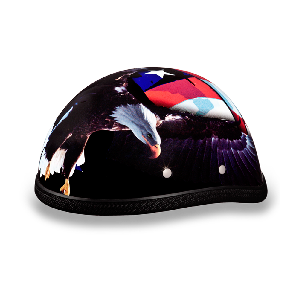 Novelty Motorcycle Helmet - Freedom Eagle - Shorty - 6002FR-DH