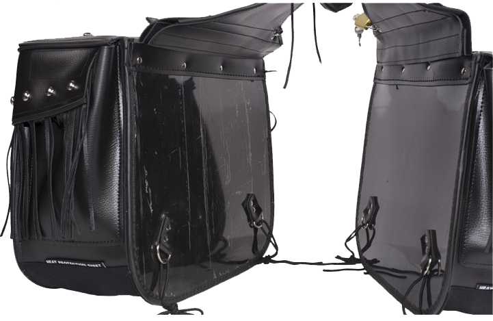 Saddlebags - PVC - Fringe - Studs - Lock - SD4030-PV-DL