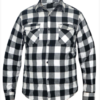 Flannel Motorcycle Shirt - Men's - Up To Size 5XL - White Black Plaid - TW205-14-UN