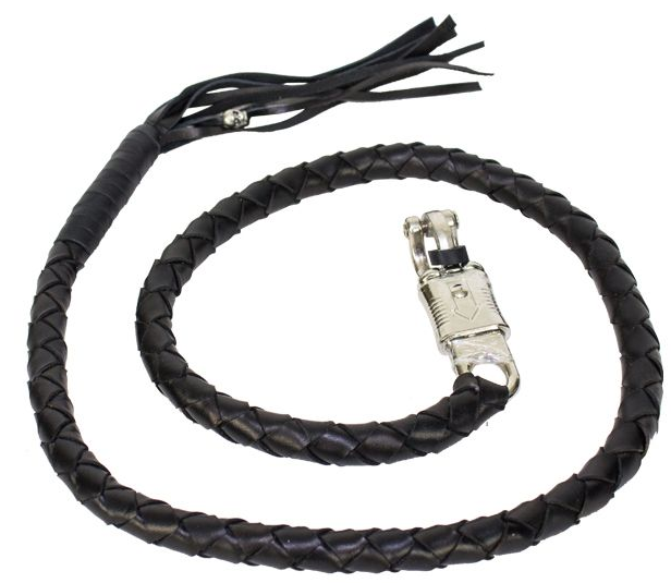 Get Back Whip - Black Leather - 50 Inches Long - SKU GBW1-11L-DL