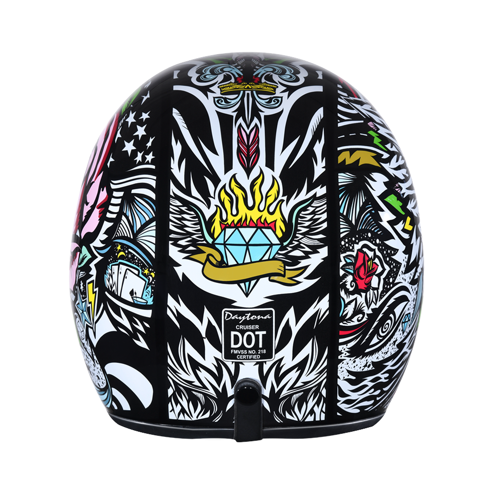 DOT Motorcycle Helmet - Tribal Design - Open Face - Cruiser - DC6-T-DH