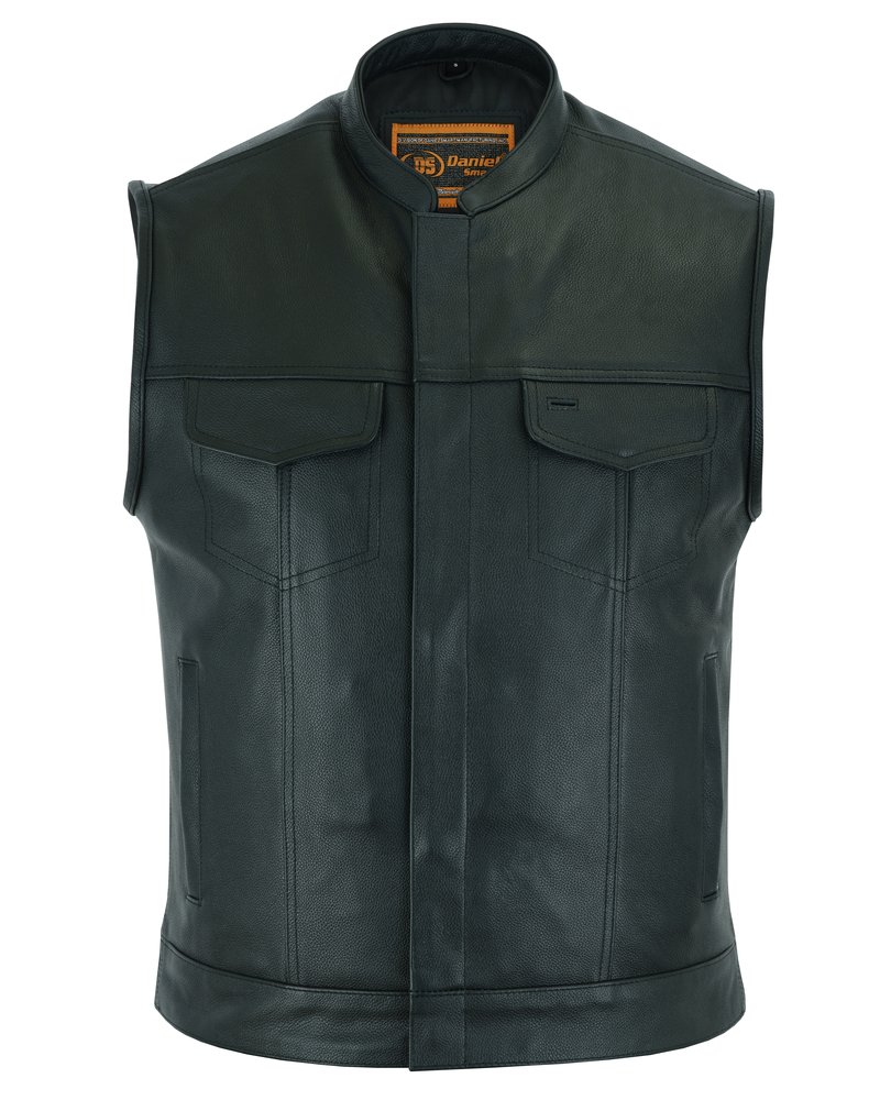 Leather Motorcycle Vest - Men's - Gun Pockets - Up To 12XL - Big and Tall - DS189A-DS