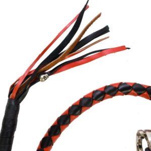 Get Back Whip in Black and Red Orange Leather - 50 Inches - GBW9-11L-DL