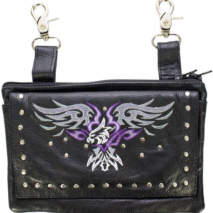 Leather Belt Bag - Purple - Eagle Design - Handbag - BAG35-EBL3-PURP-DL