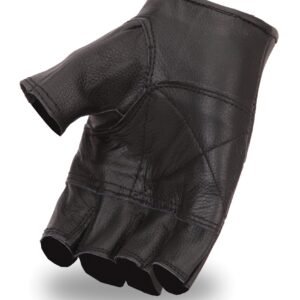 Two Pair of Fingerless Leather Gloves - Biker Gloves - SKU FI160GL-FM