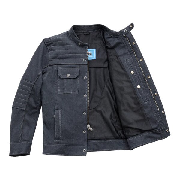 Men's Denim Motorcycle Jacket - Biker Jackets - FIM290TDM-FM