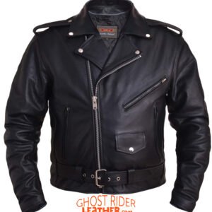 Leather Motorcycle Jacket - Men's - Up To Size 10XL - Classic - 10-ZO-UN