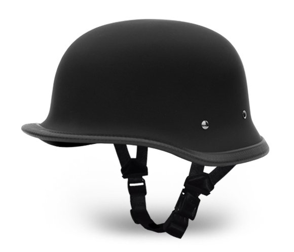 Novelty Motorcycle Helmet - Dull Flat Black - Big German - 1005B-DH Size Chart